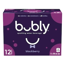 Bubly Sparkling Water Blackberry Sparkling Water  12x355.0 ml, $0.20/100ml