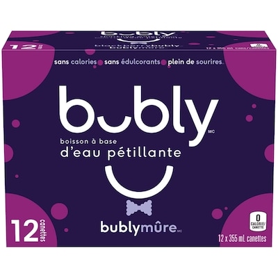 Eau pétillante Bubly bublymûre 12x355.0 ml, 0,20 $/100ml
