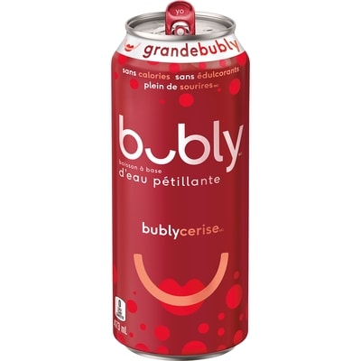 Eau pétillante Bubly Eau pétillante Bubly cerise 473 ml, 0,53 $/100ml