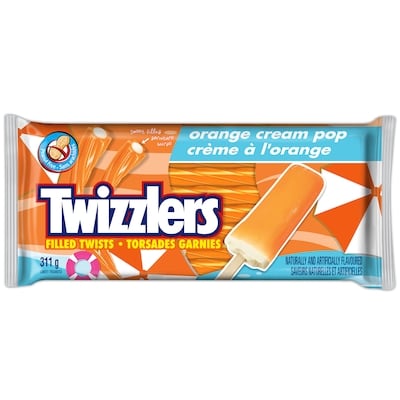 Twizzler Orange Cream Pop Filled Twists Candy 311 g, $1.38/100g
