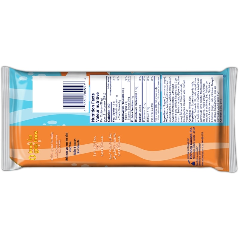 Orange Cream Pop Filled Twists Candy