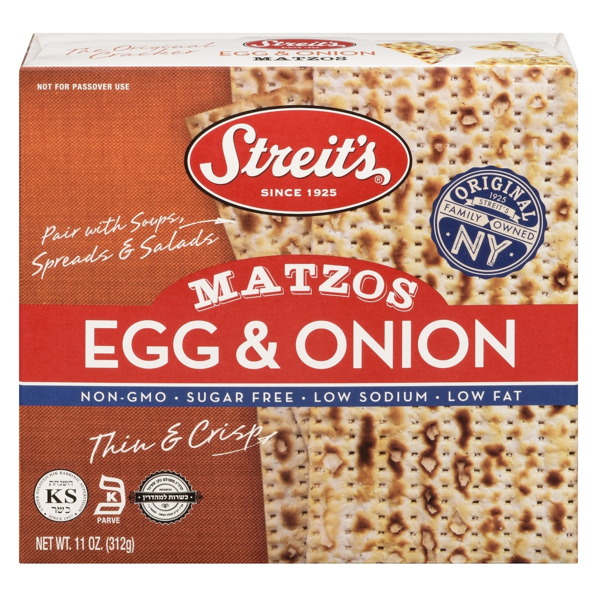 Streit's Matzos  Egg & Onion 312 g, $1.92/100g
