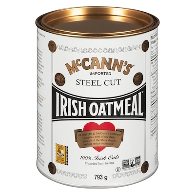 McCanns Irish Oatmeal Steel Cut Tin 793 g, $1.26/100g