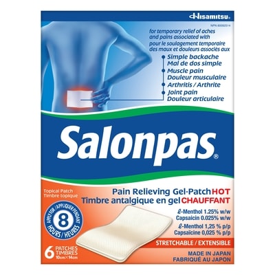 SalonPas Pain Relieving Gel Patch Hot 6 ea, $2.83/1ea