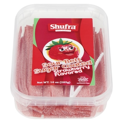 Gesher Sour Belt Sugar Coated Strawberry Flavored 285 g, $2.38/100g