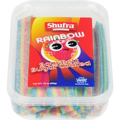 Gesher Sour Belt Sugar Coated Rainbow 285 g, $2.38/100g
