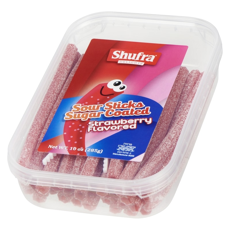 Delights Sour Sticks Sugar Coated Strawberry Flavored