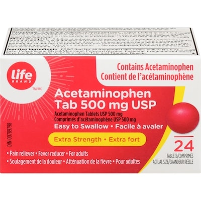Life Brand Acetaminophen Extra Strength 500Mg Easy To Swallow 24 ea, $0.23/1ea
