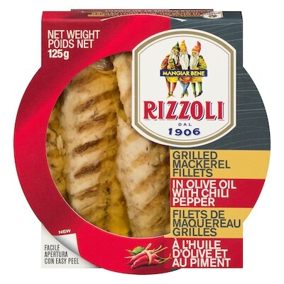 Rizzoli Grilled Mackerel Fillets In Olive Oil With Chili Pepper 125 g, $6.39/100g