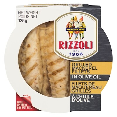 Rizzoli Grilled Mackerel Fillets In Olive Oil 125 g, $6.39/100g