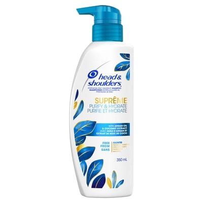 Head & Shoulders Shampooing Suprême purifie et hydrate avec huile d’argan et extrait de noix de coco 350 ml, 2,71 $/100ml