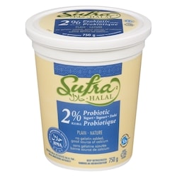 Sufra Halal Yogourt probiotique nature 2 % 750 g, 0,44 $/100g