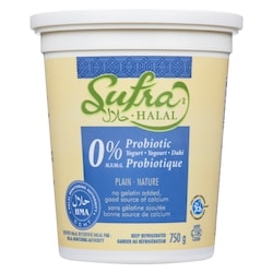Sufra Halal 0% Plain Probiotic Yogurt - 750 g | Your Independent