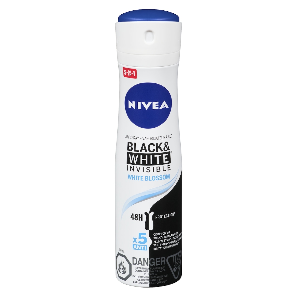 Nivea Black&White Invisible White Blossom Dry Spray 150 ml, $3.99/100ml