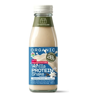 Greenhouse Organic Plant-Based Vanilla Protein Shake 300 ml, $1.66/100g