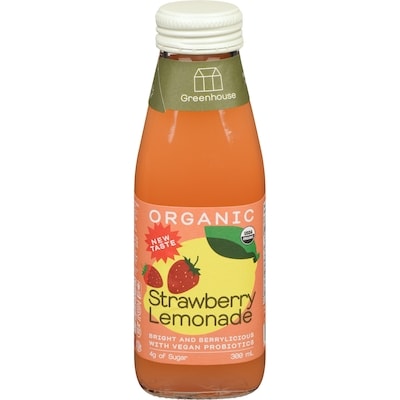 Greenhouse Organic Probiotic Hydrator Strawberry Lemonade 300 ml, $1.66/100g