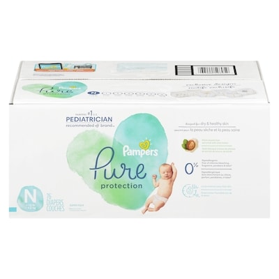 Pampers Couches Pure Protection, taille 0, 76 couches 76 ea, 0,42 $/1ch