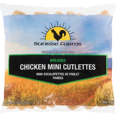 Sunrise MINI ESCALOPE POULET PANEE 1 kg, 0,90 $/100g