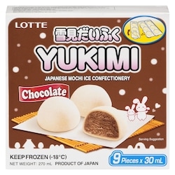 Lotte Ice Cream, Japanese Mochi Ice Confectionary Chocolate, 9 Pieces 270 g, $2.22/100g