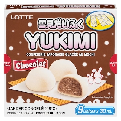 Lotte Friandises surgelées japonaises mochi, chocolat, 9 morceaux 270 g, 1,85 $/100g