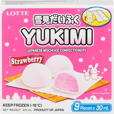 Lotte Ice Cream, Strawberry Japanese Mochi Ice Confectionary 270 g, $1.85/100g