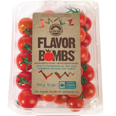 null Flavor Bombs cherry tomatoes on the vine 341 g, $2.20/100g
