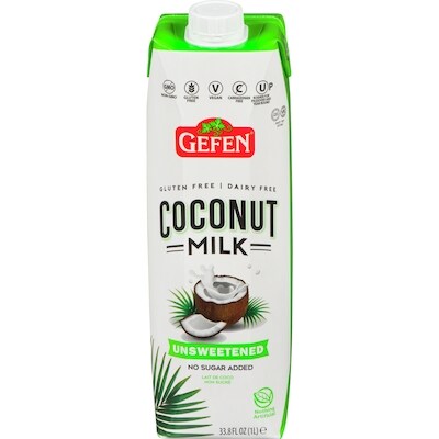 Gefen Coconut Milk Unsweetened 1 l, $0.60/100ml