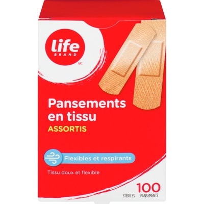 Life Life Bandage Tissu Asst 100 100 ea, 0,07 $/1ch