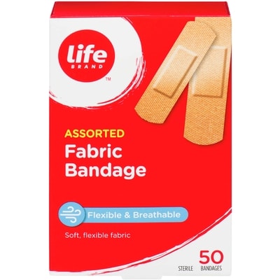Life Brand Assorted Fabric Bandage, 50 Pack 1 ea, $4.00/1ea