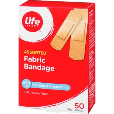 Assorted Fabric Bandage, 50 Pack