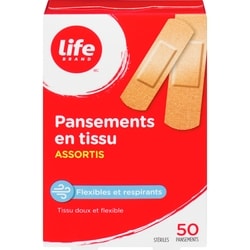 Life Pansement En Tissu Assorti, 50 Par Paquet 1 ea, 4,29 $/1ch