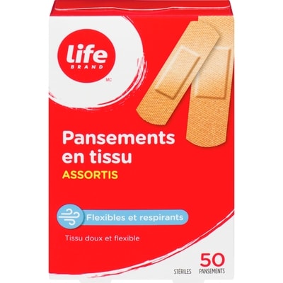 Life Pansement En Tissu Assorti, 50 Par Paquet 1 ea, 4,29 $/1ch