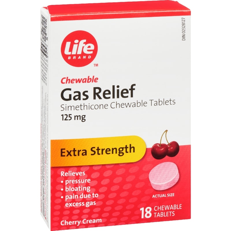 Gas Relief Chewable Cherry Flavored Tablets