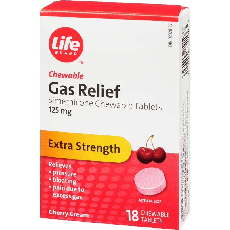 Gas Relief Chewable Cherry Flavored Tablets