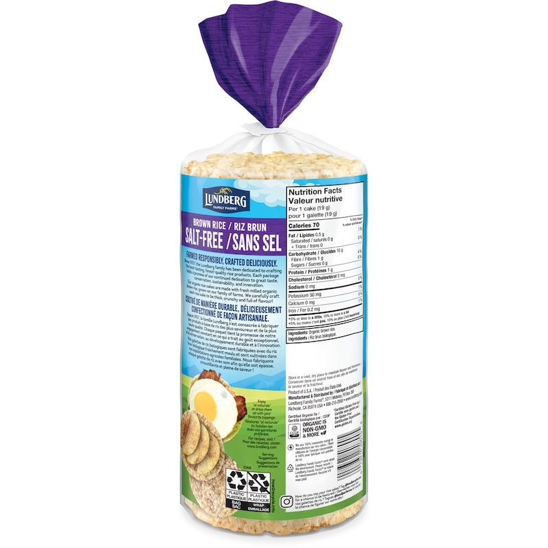 Organic Rice Cakes, Salt Free