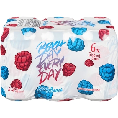Beach Day Every Day Alcoholic Malt Beverage Berry Beach (ID required at pick-up) 6x355.0 ml, $0.73/100ml