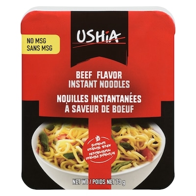Ushia Beef Flavor Instant Noodles 70 g, $2.41/100g