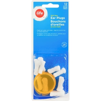 Life Brand Soft Wax Ear Plugs 12 ea, $0.58/1ea