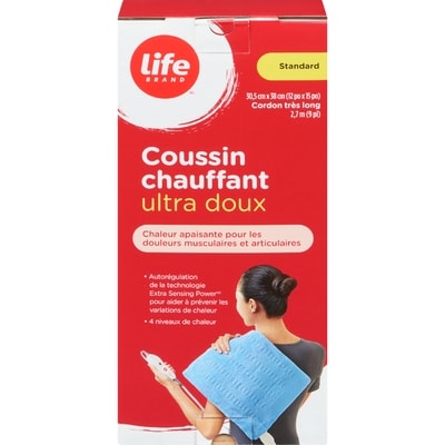 Life Coussin chauffant ultra doux, format standard, 1 unité 1 ea, 32,99 $/1ch