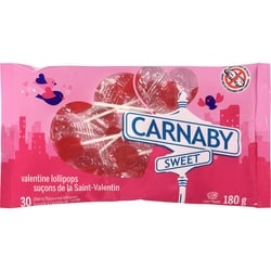 Carnaby Sweet Heart-Shaped Lollipops, 30 Count 180 g, $2.22/100g