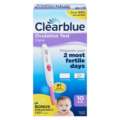 Clearblue Digital Ovulation Predictor Kit, 10 Digital Tests 10 ea, $4.95/1ea