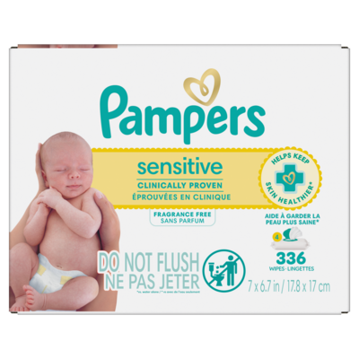 Pampers Baby Wipes Sensitive 336 Wipes, 4X 336 ea, $0.05/1ea