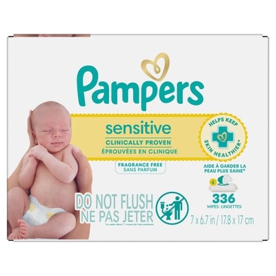 Pampers Lingettes pour bébés Sensitive, 336 lingettes, 4X 336 ea, 0,05 $/1ch