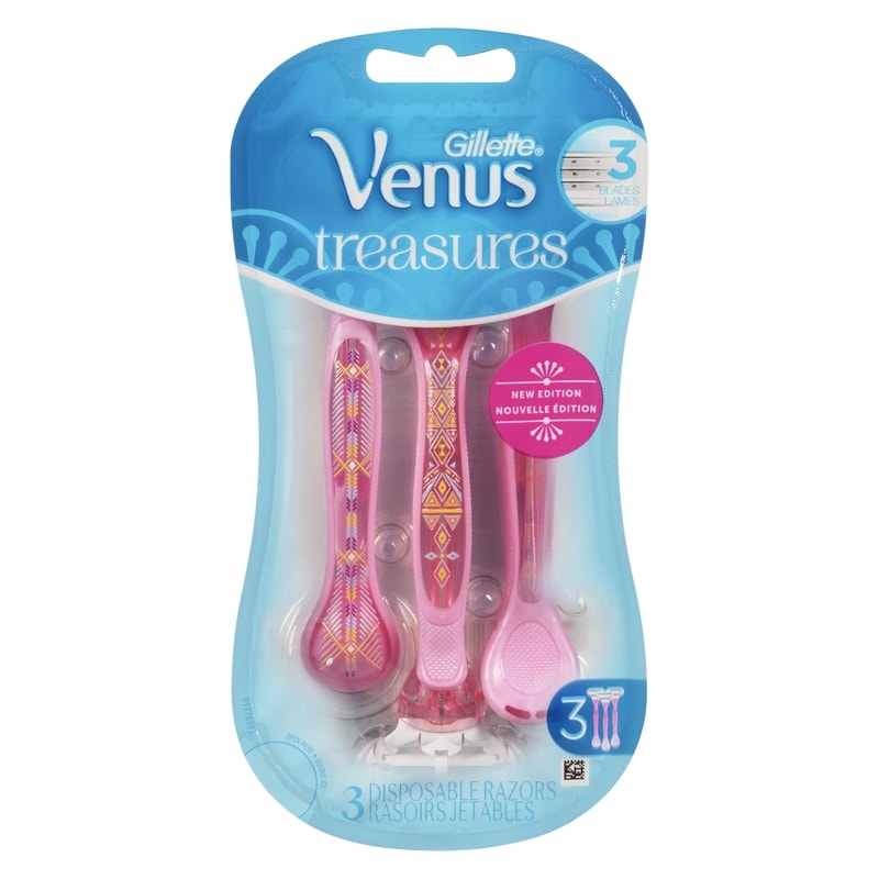 Venus Treasures Disposable Razors, 3 Count