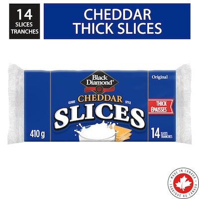 Black Diamond Original Thick Cheddar Slices 410 g, $1.05/100g