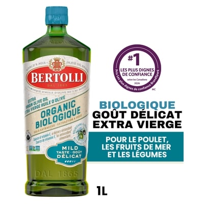 Bertolli Huile d’olive vierge extra biologique – Goût doux 750 ml, 2,13 $/100ml