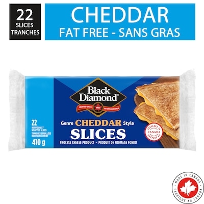 Black Diamond Fat Free Cheddar Cheese Slices 410 g, $1.46/100g