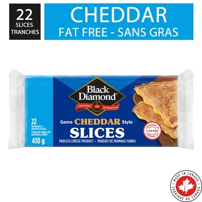 Black Diamond Tranches de fromage cheddar sans gras. 410 g, 1,46 $/100g