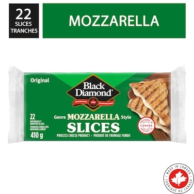 Black Diamond Original Mozzarella Cheese Slices 410 g, $1.05/100g