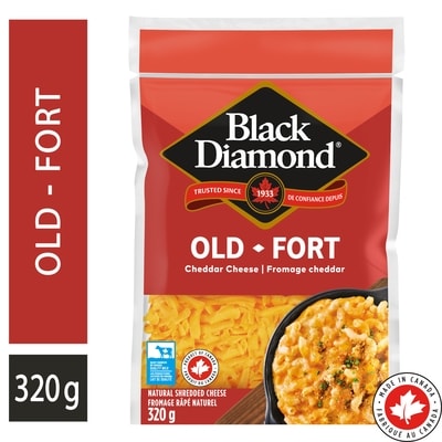 Black Diamond Old Cheddar Shredded Cheese 320 g, $2.03/100g